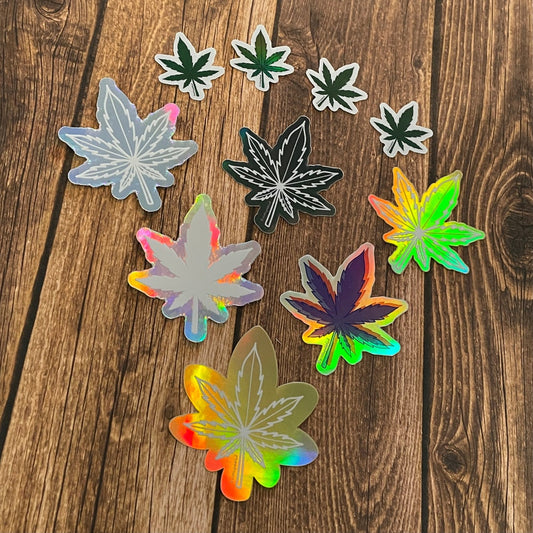 Holographic leaf stickers