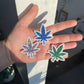 Glitter leaf stickers