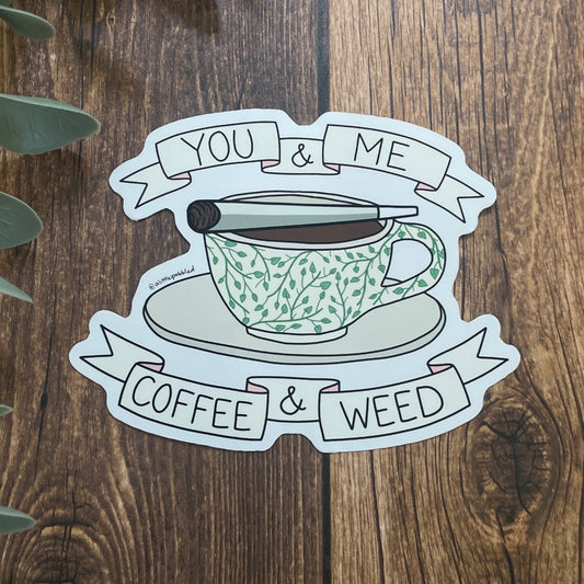Coffee & weed sticker