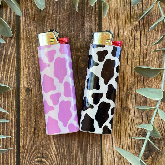 Cow print lighters